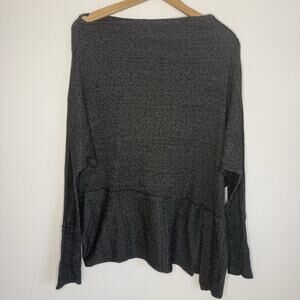 Free People We The Free Londontown Thermal Top Gray S Oversized Asymmetrical